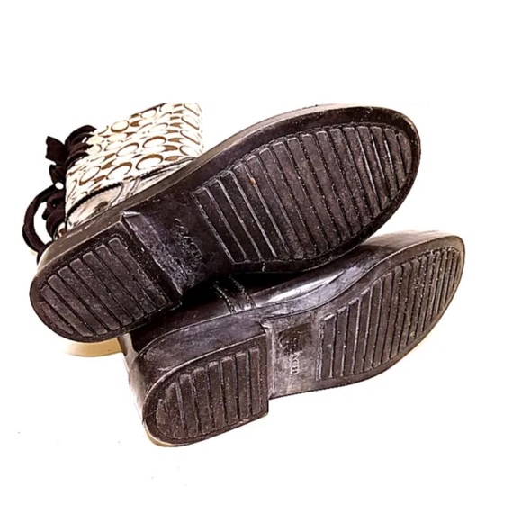 COACH TRISTEE CLASSIC ICONIC SIGNATURE LACE UP CORSET LOGO RAIN BOOTS SIZE 5B - Picture 5 of 8